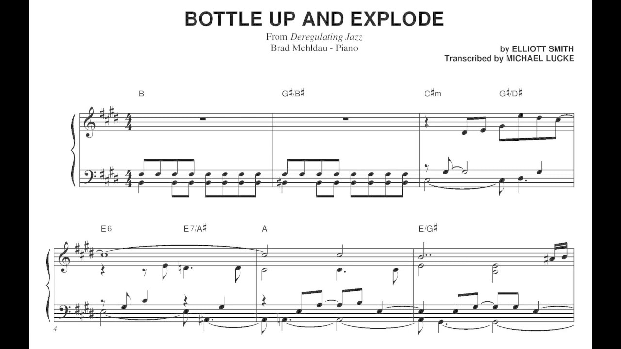 Brad Mehldau - Bottle Up And Explode - Transcription