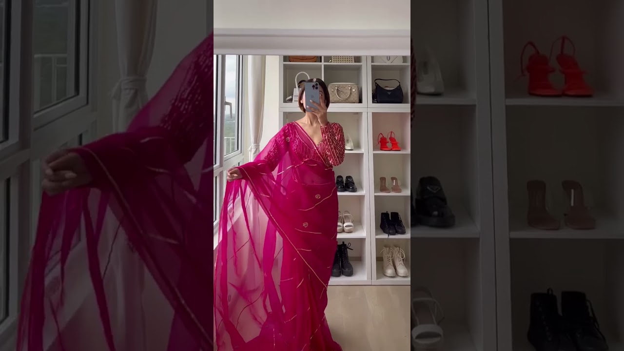 Wedding guest outfit inspo 💞 #weddingoutfit #bridesmaidoutfit #predrapedsaree