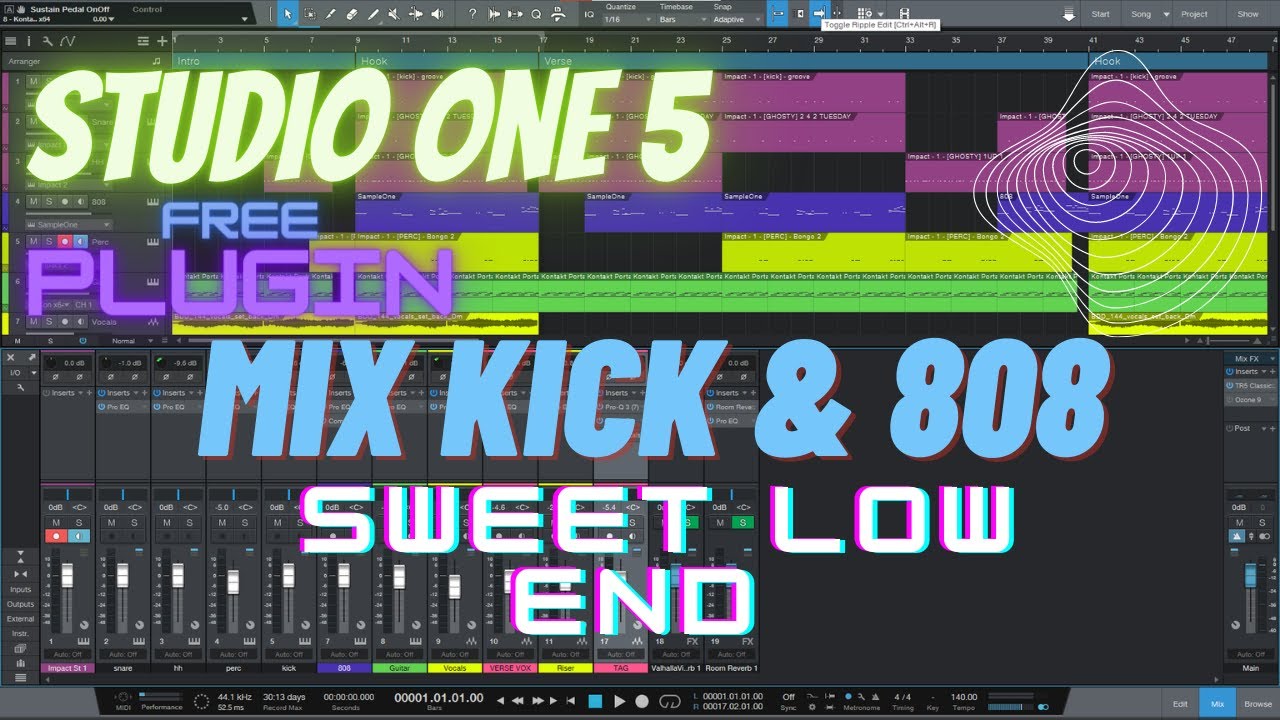 Studio One Sidechain Kick and 808 with Dynamic EQ [FREE PLUGIN]