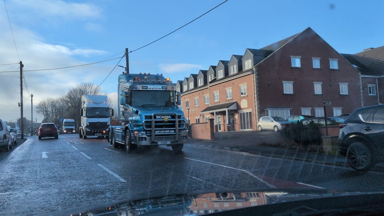 Truck procession for a young lads funeral