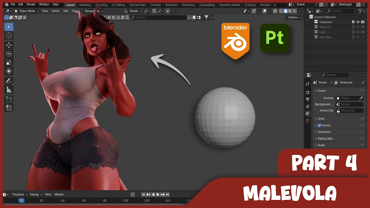 [PART 4 - Retopo And UV Unwrap] Malevola Character Modelling - Timelapse Blender Study