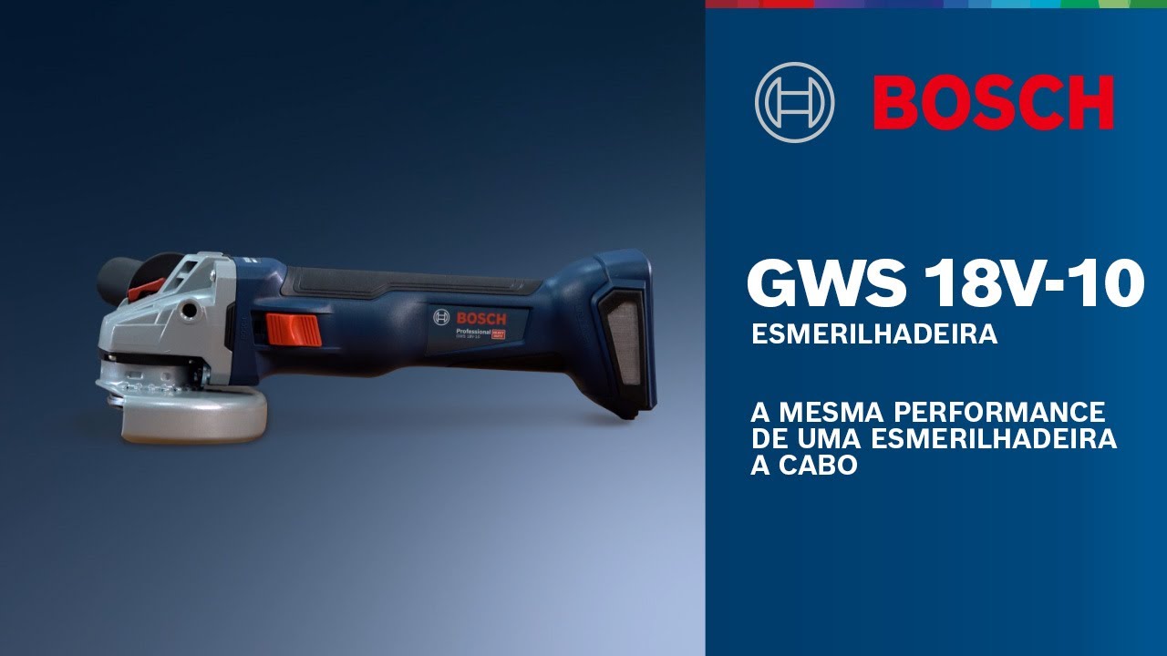A mesma performance de uma Esmerilhadeira à Cabo - GWS 18V-10