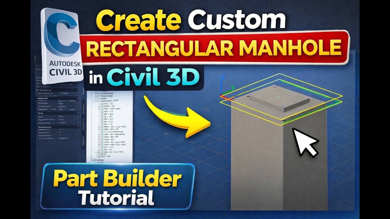 Create a Rectangular Manhole in Civil 3D Using Part Builder/ Part 1