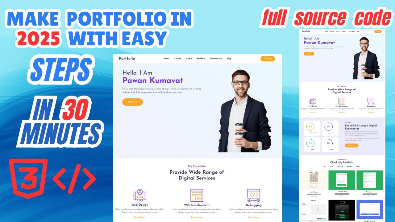 🔥Build & Deploy an Amazing Developer Portfolio with HTML & CSS (2025) | Step-by-Step Guide!