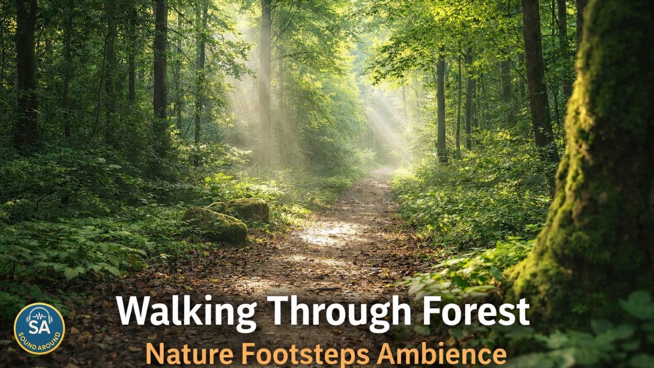 🌲 Walking Through Forest — Slow Nature Footsteps Ambience (Extended Background Sound)