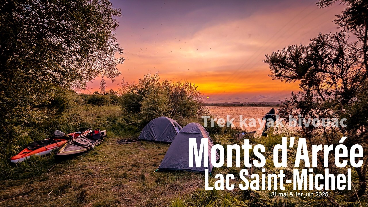 Trek kayak et bivouac sur le Lac Saint-Michel dans les Monts d'Arrée | #4K #kayak #bretagne #bivouac