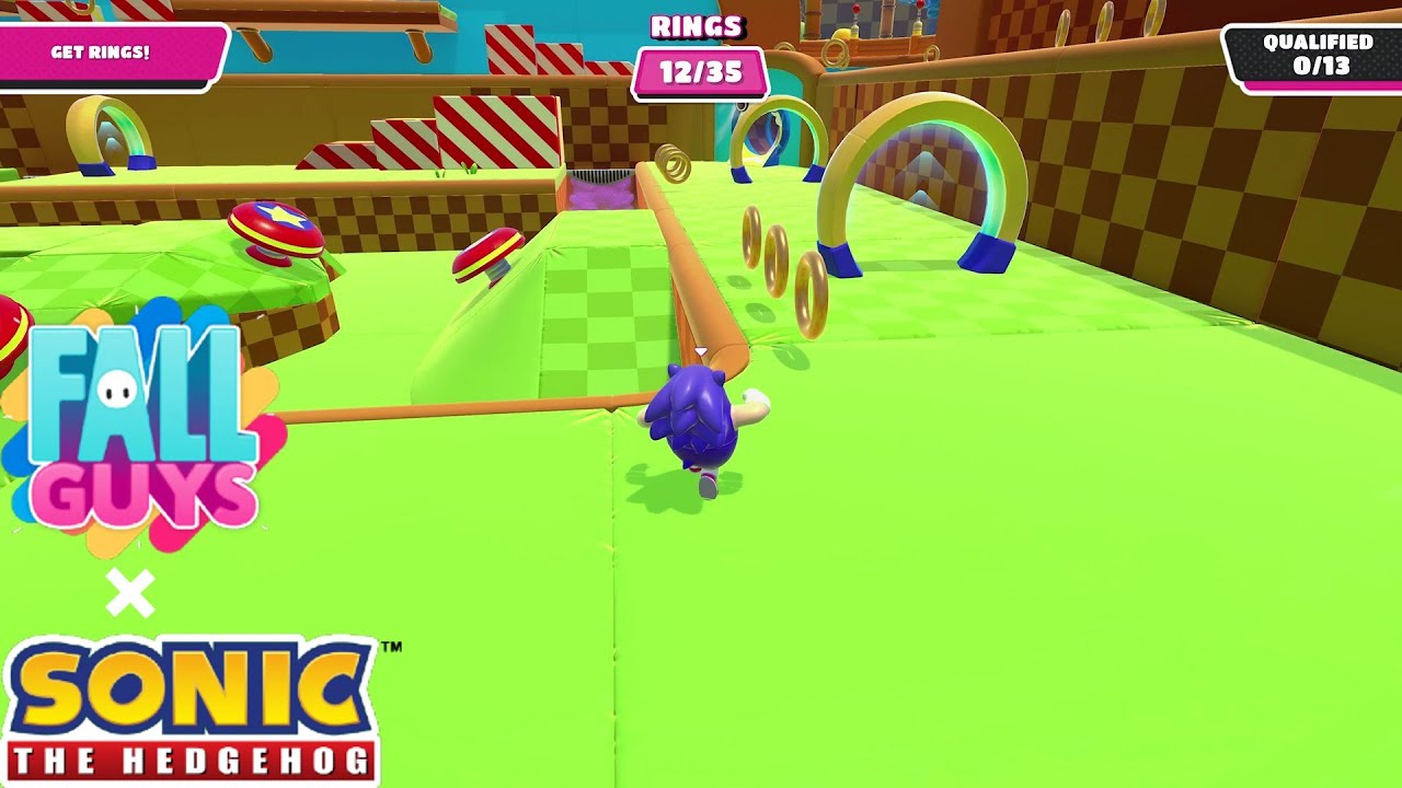 Fall Guys Bean Hill Zone Gameplay - Fall Guys x Sonic Event