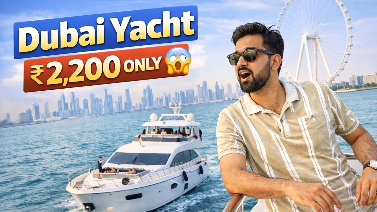 I book Dubai Private Yacht For 2 HRS 😱- Is It Worth₹ | Bluewater Island, Ain Dubai & Palm Jumeirah