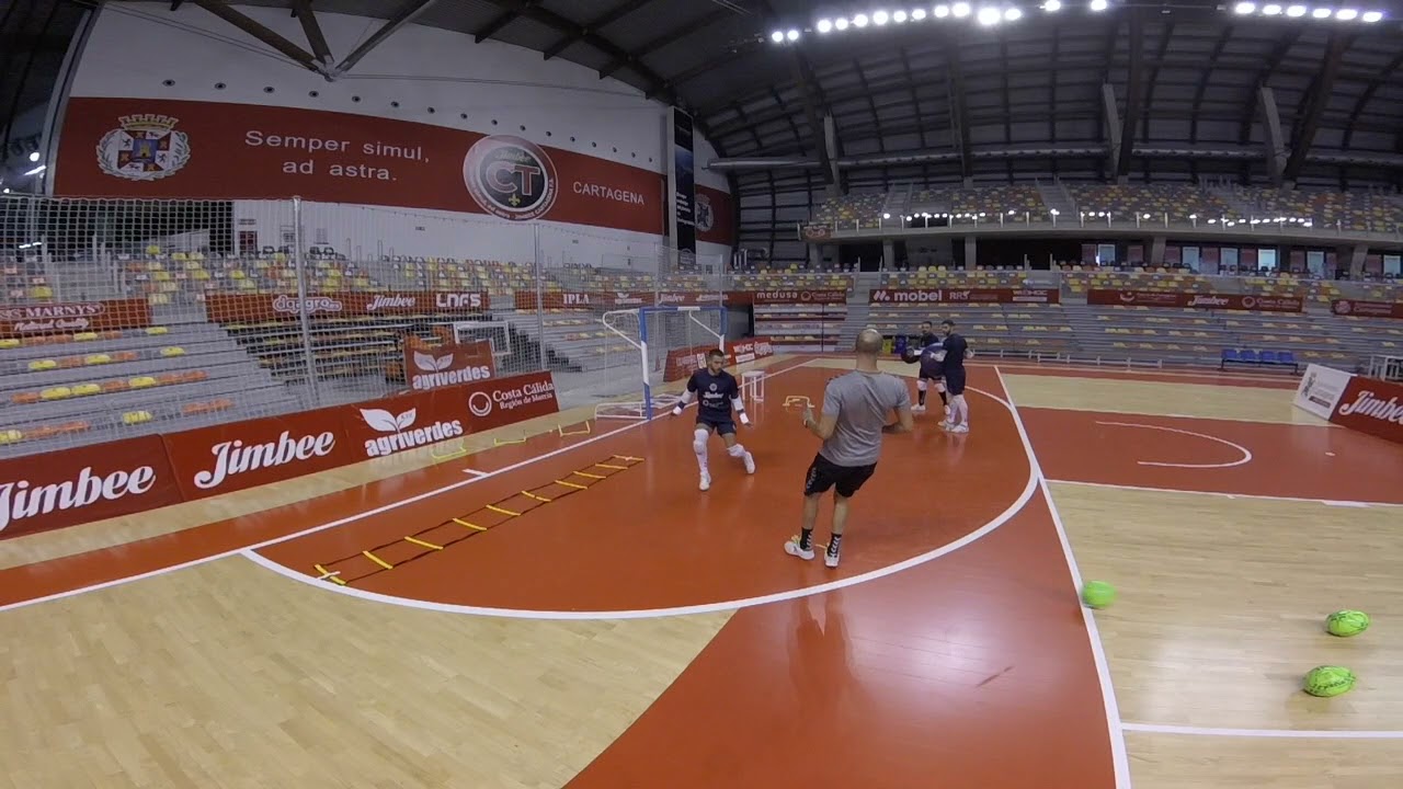 Entrenamiento específico de porteros Jimbee Cartagena fútbol sala. Goalkeepers.