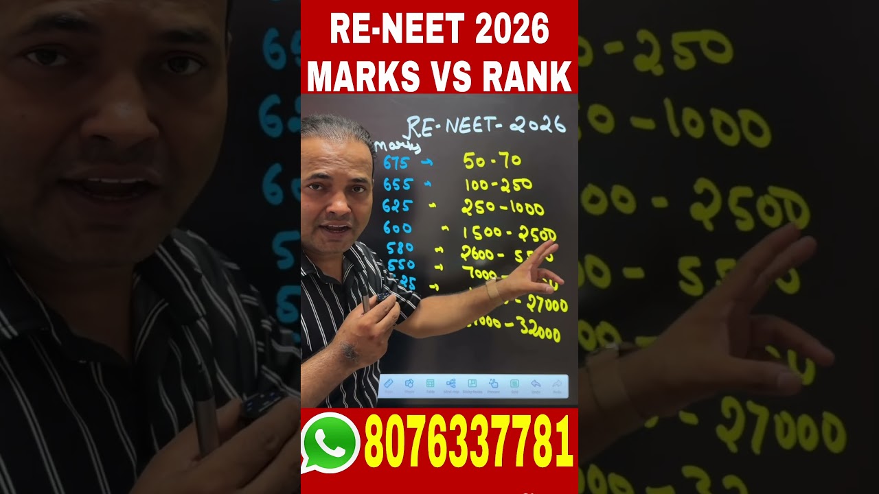 🔥 RE-NEET 2026 Rank vs Marks | What Rank for What Score? Full Analysis | RE-NEET 2026 Rank Calcul...