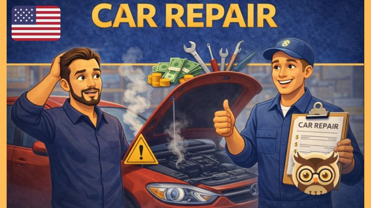 How to Talk About Car Problems in English - English Conversation Practice -  English Podcast