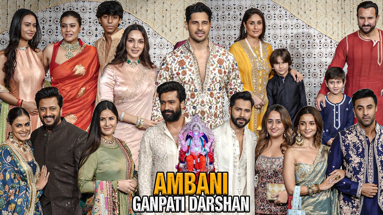 Bollywood Couple with Family at Ambani Ganpati Darshan Antilia | Ranbir, Alia, Vicky, Katrina More