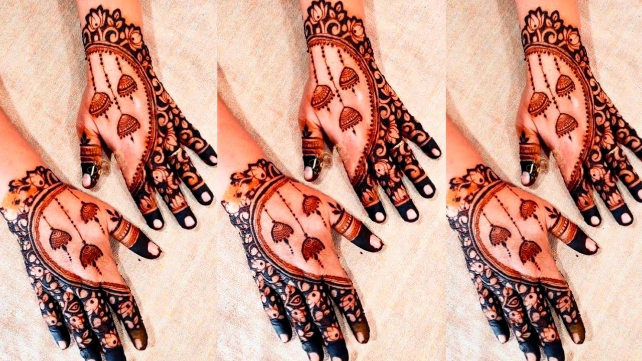 New Bharwa Mehndi design for Back Hand||Easy Bharwa mehndi design for party|Party wear Mehndi design
