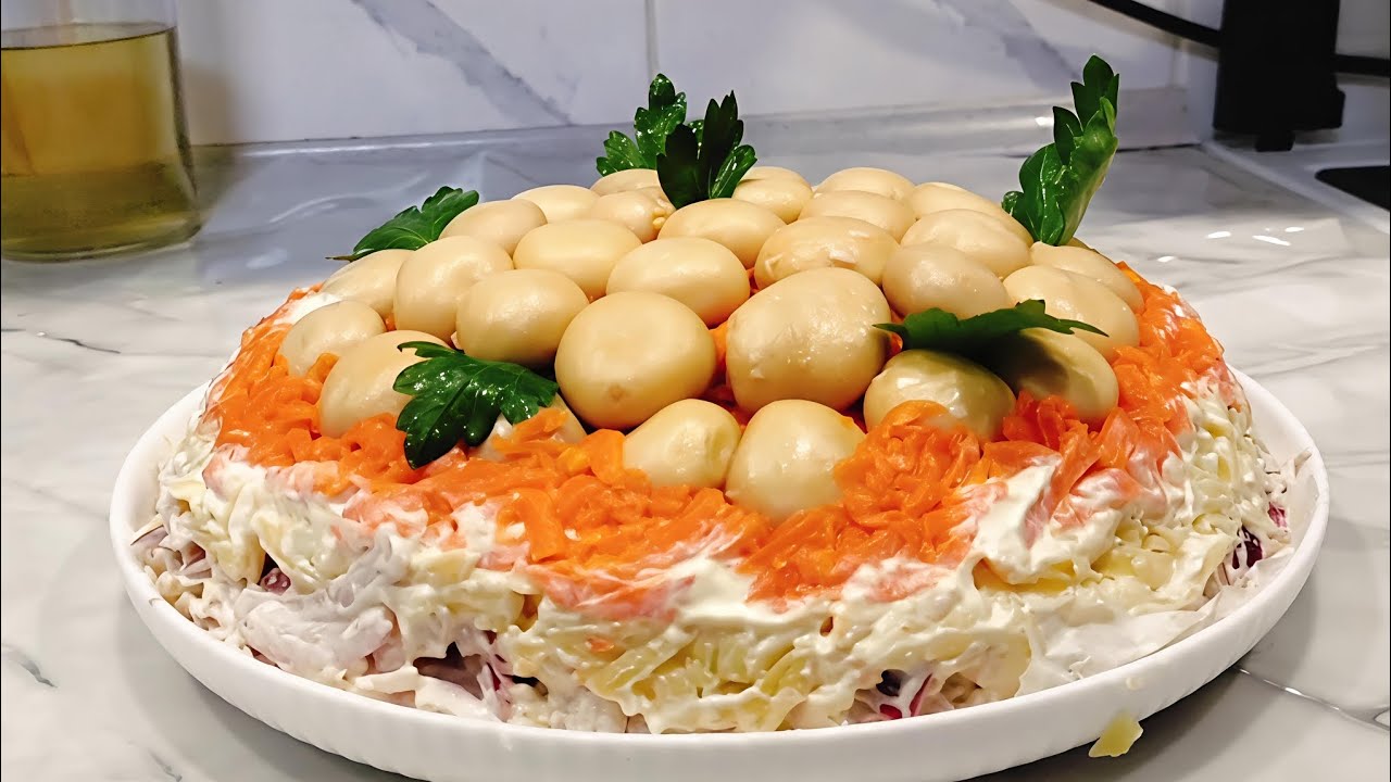 САЛАТ ГРИБНАЯ ПОЛЯНА, гости думали, что я заказала в ресторане 🤩
