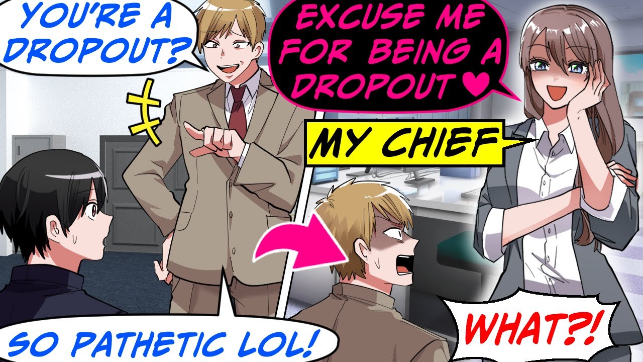 Mid-Career Hire With a Crush On My Chief Disses a Middle School Dropout Me But…[RomCom Manga Dub]