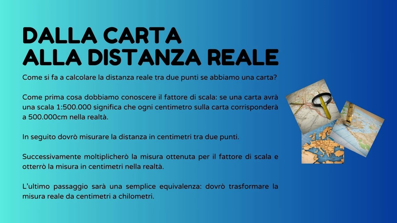 I tipi di carte geografiche e la riduzione in scala
