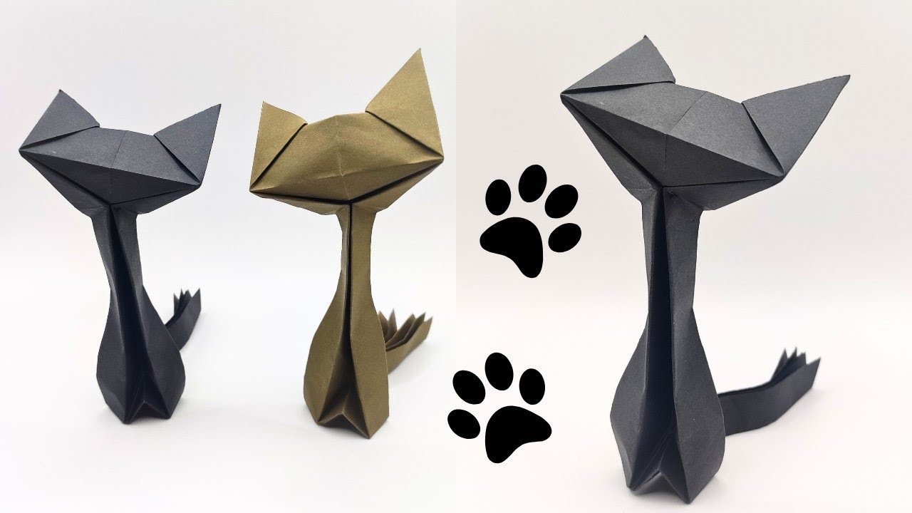 Origami BLACK CAT 🐈‍⬛ How to make a paper cats