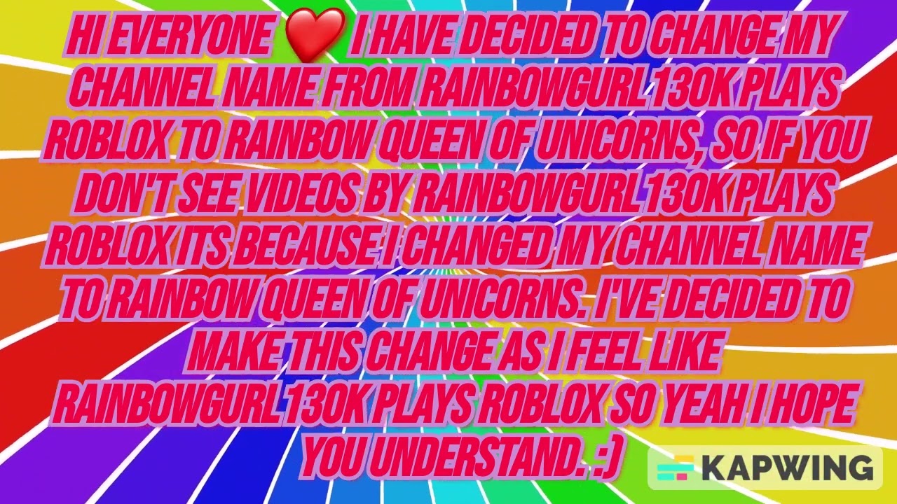 I changed my channel name! Info