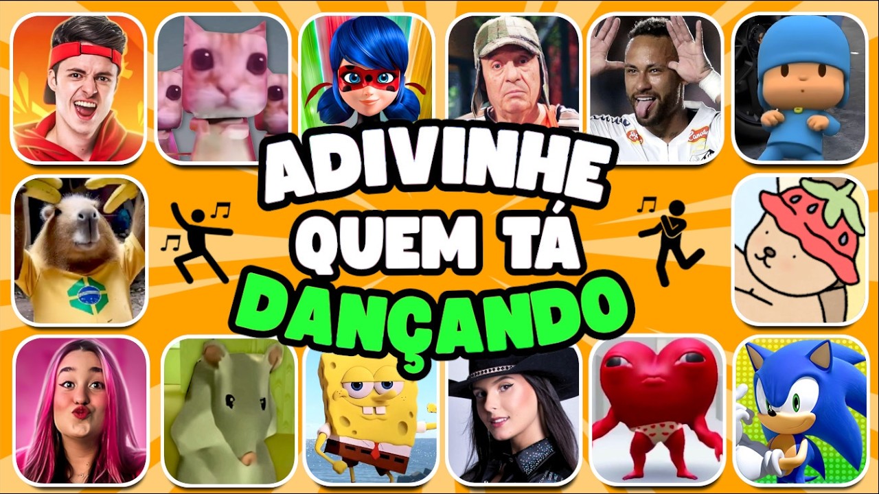 Adivinhe quem tá DANÇANDO 🕺🏻🎶 Enaldinho, Emilly Vick, Rato Milton, Ay mi gatito, Chaves, Capi Banana
