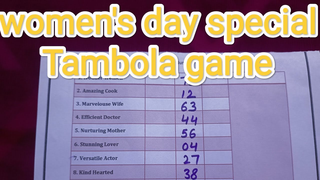 WOMEN'S DAY SPECIAL TAMBOLA/TAMBOLA GAME WITH TWIST AND NEW DIVIDENDS