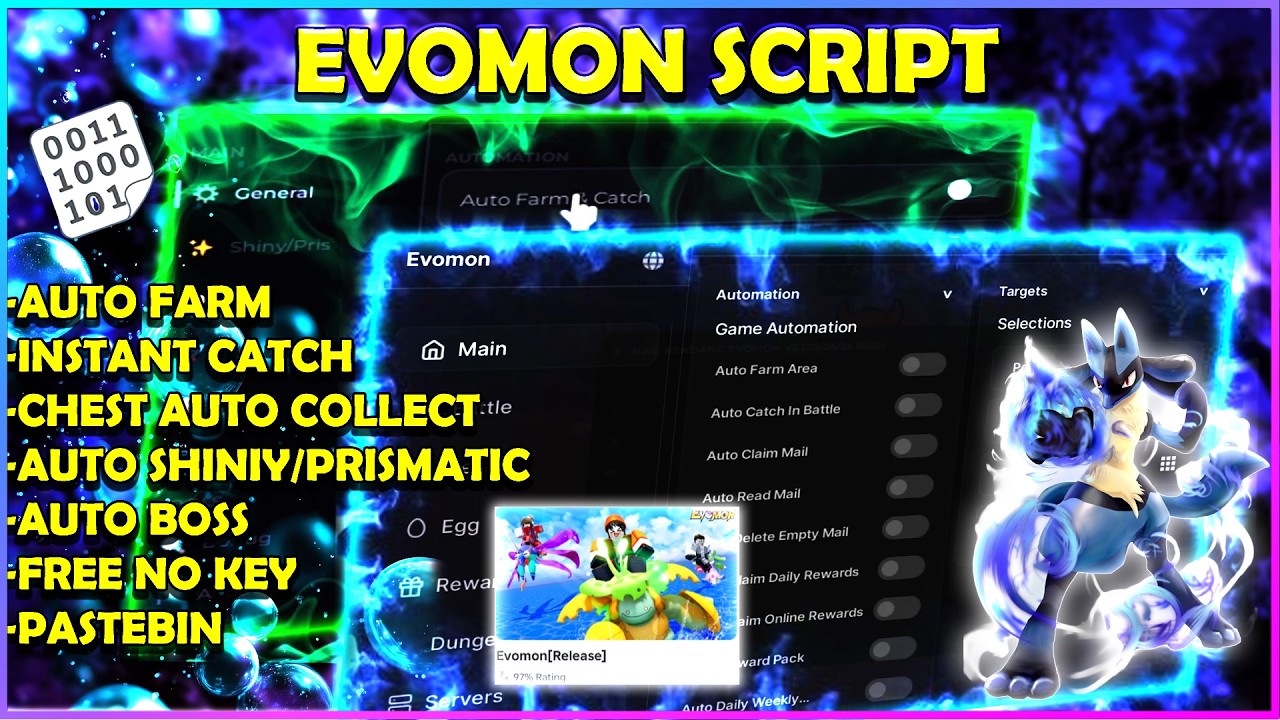EVOMON SCRIPT OP 2026 PASTEBIN! 🚀 AUTO FARM + INSTANT CATCH + AUTO BOSS | FREE NO KEY 🔥