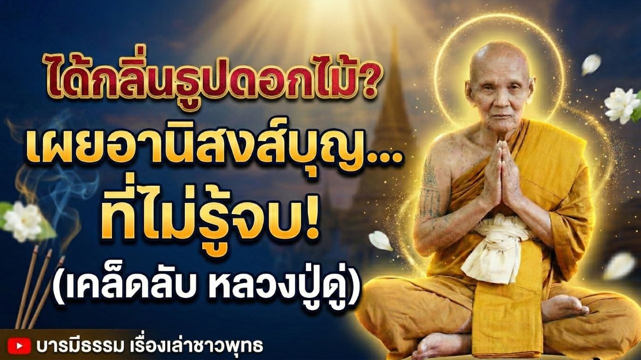 ได้กลิ่นธูป กลิ่นดอกไม้ลอยมาตอนดึก หรือตอนสวดมนต์ หมายความว่าอย่างไร #นั่งสมาธิ #หลวงปู่ดู่ #เทวดา