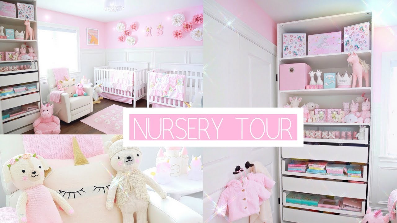 TWIN GIRLS NURSERY TOUR!👼🏻👼🏻🦄-SLMissGlamVlogs💕