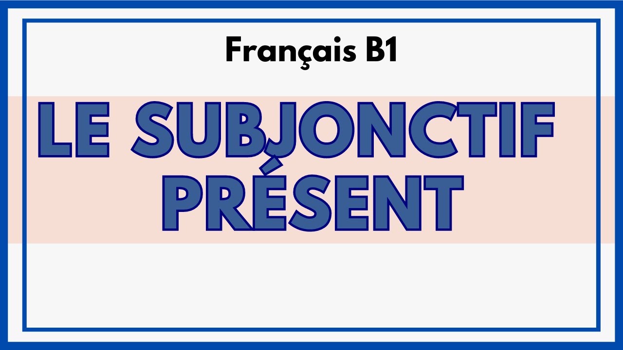 🇨🇵Français B1 : LE SUBJONCTIF PRÉSENT | Exprimer un souhait, une crainte, une nécessité