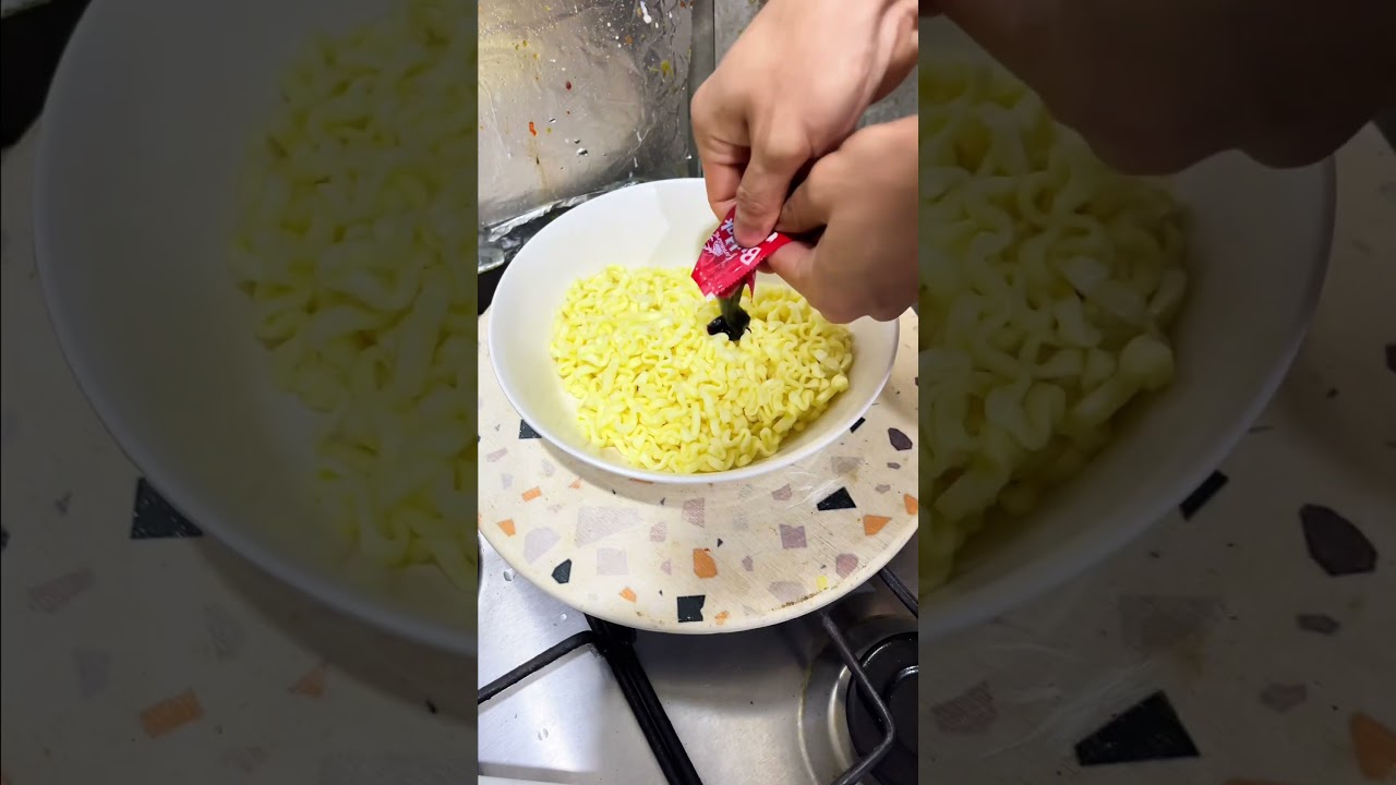 Buldak carbonara ramen recipe #shorts #cooking #indonesia