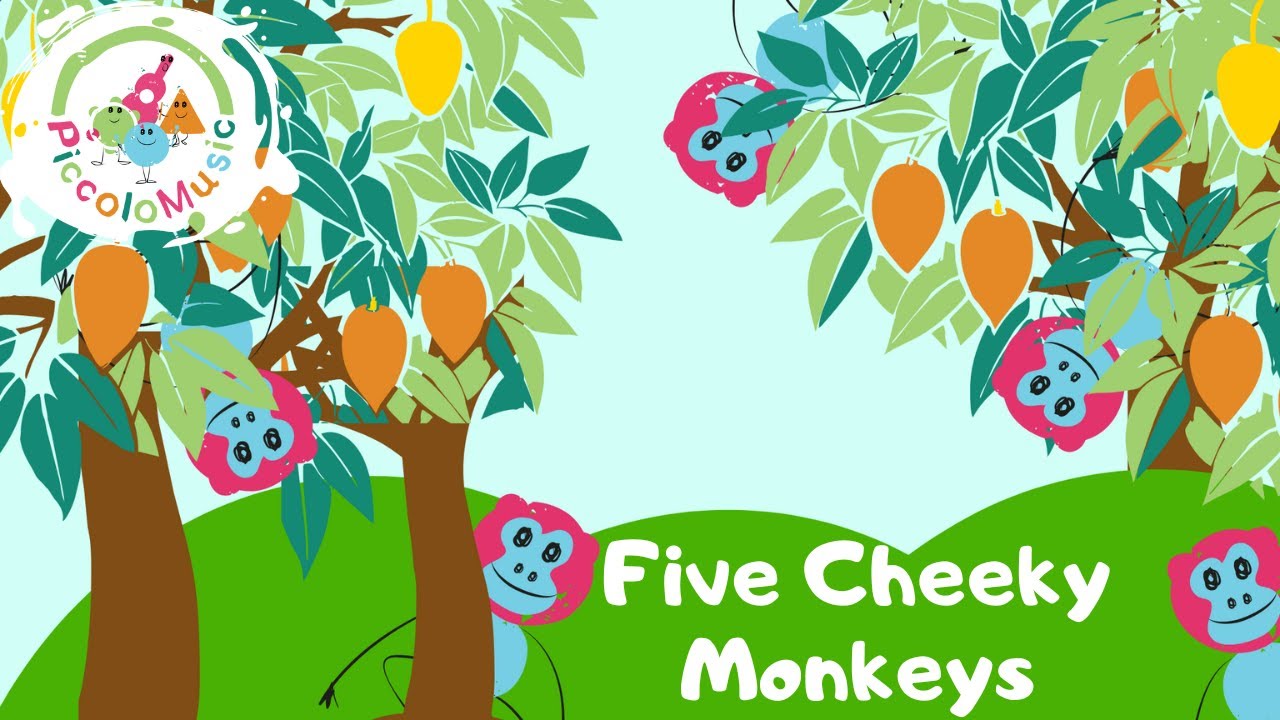 Five Cheeky Monkeys - Counting- Piccolo Music - Official Music Partner World Nursery Rhyme Week 2024