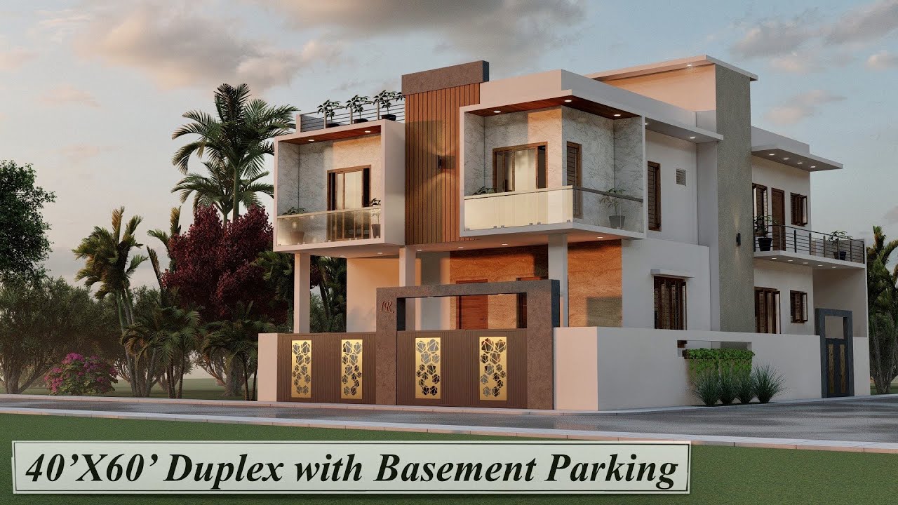 40X60 Feet Duplex House Design with Basement | 2400 Sqft House Plan | 12X24 Meters House Design