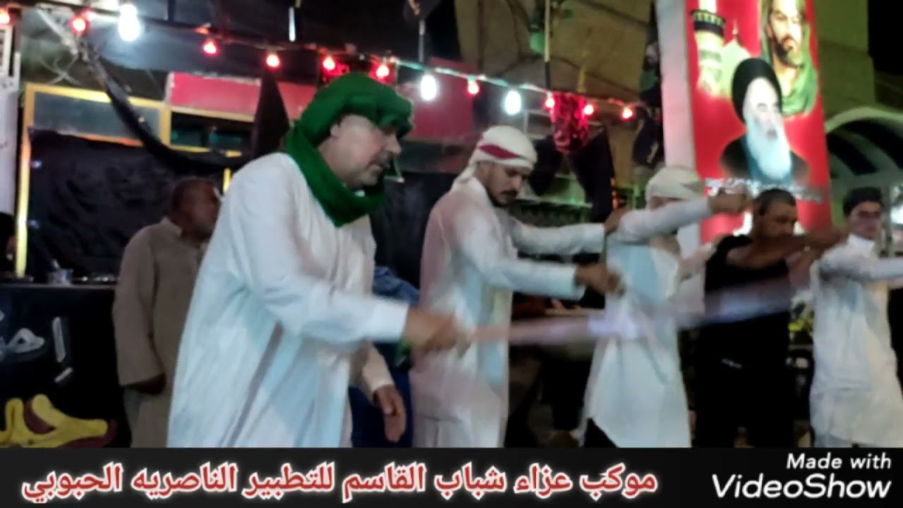 ليلة العاشر من شهر محرم الحرام موكب عزاء شباب القاسم للتطبير الناصريه الحبوبي