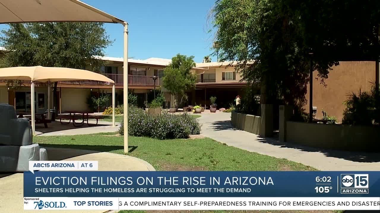 Eviction filings on the rise in Arizona, shelters filling