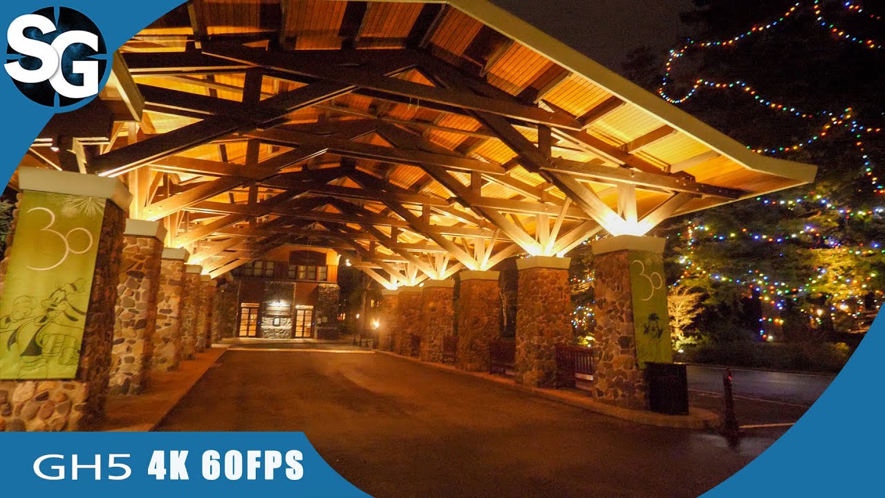 Walking Around the Disney's Sequoia Lodge Hotel at Night | Disneyland Paris Christmas January 2023