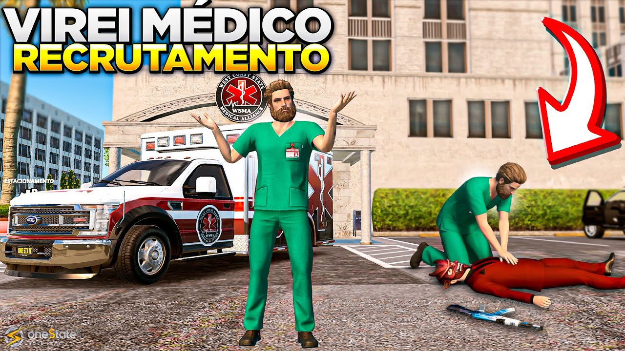 VIREI MÉDICO! REANIMANDO JOGADORES NA CIDADE DO ONE STATE RP