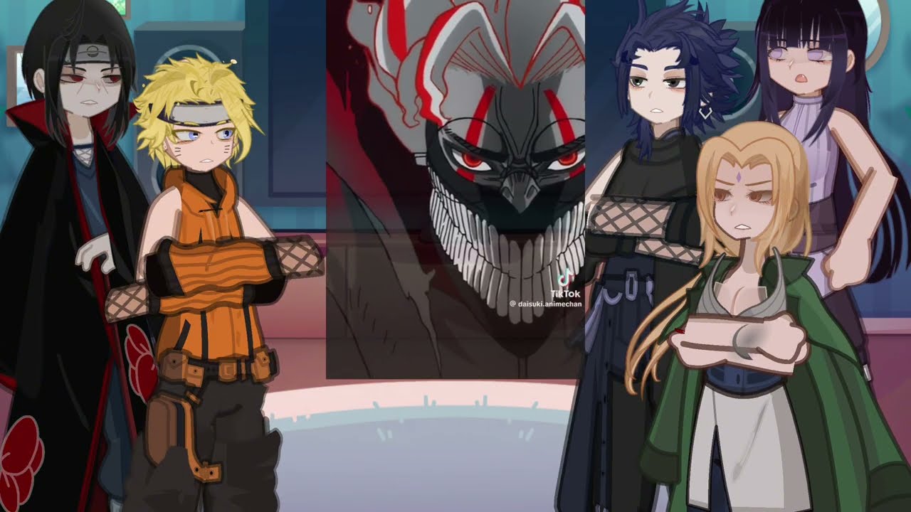 Naruto friends react to Naruto as okarun | dandadan | Sasuke | Gacha life 2
