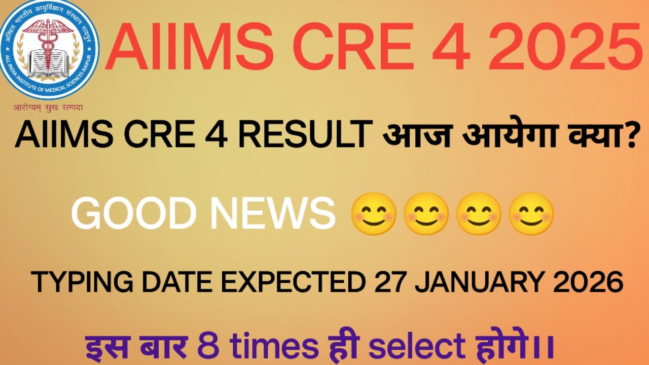 AIIMS CRE 4 RESULT COMING TODAY|| AIIMS CRE 4 Results Released! || 