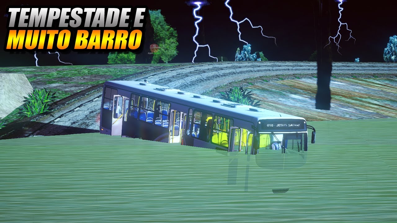 NOITE COM CHUVA FORTE E BARRO NA LINHA DO INTERIOR !!! PROTON BUS SIMULATOR - G27