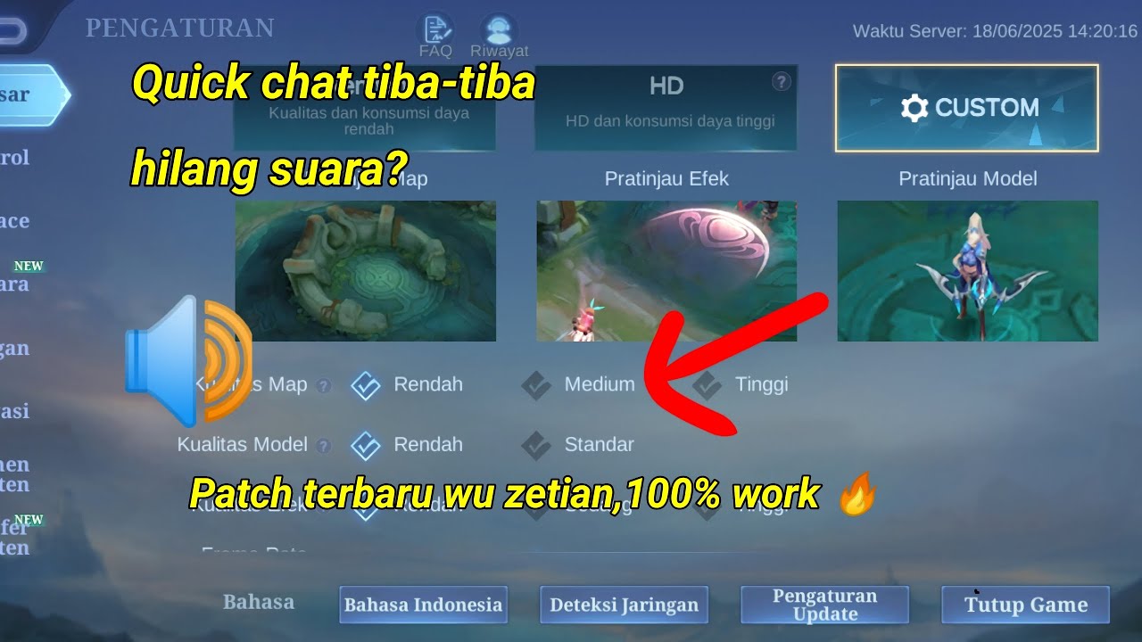 CARA MENGATASI QUICK CHAT TIDAK ADA SUARANYA, PATCH WU ZETIAN TERBARU 100% WORK