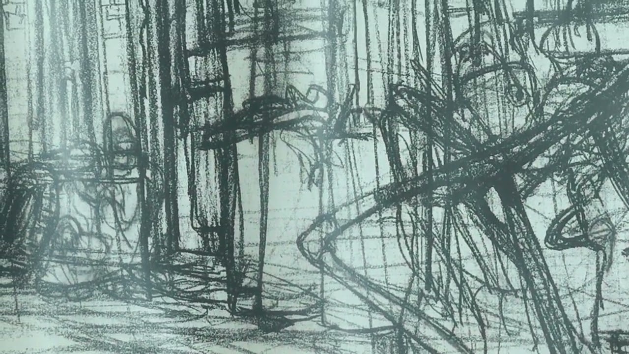 Walt peregoy mcm illustration modern art sketches painting. Size 30x16.6 inch 76x42.5cm.