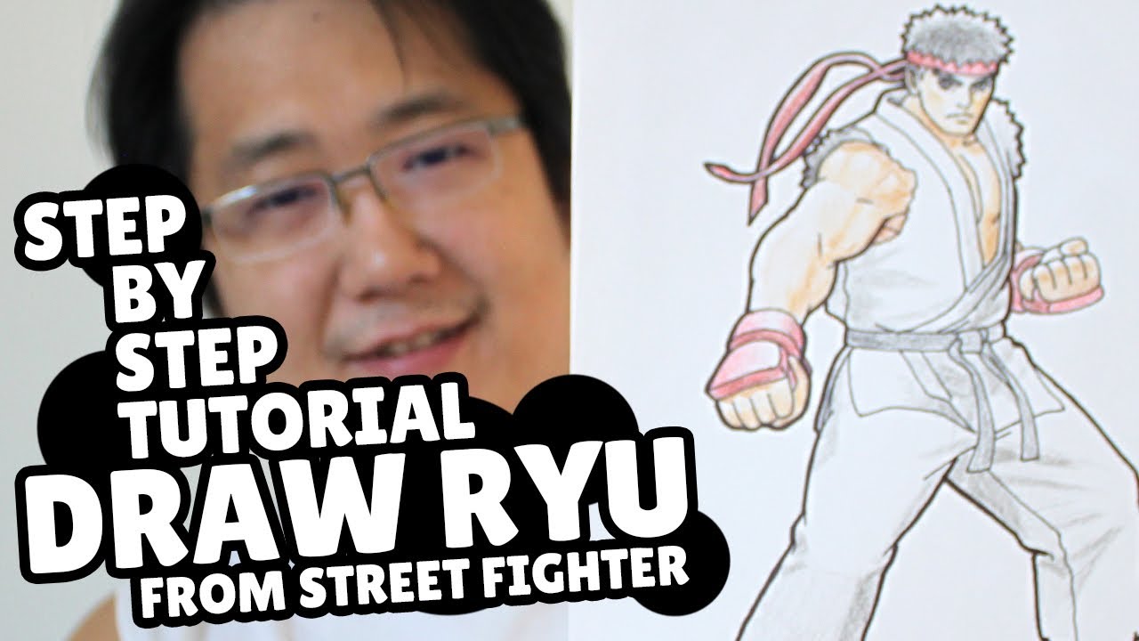How to Draw Ryu from Street Fighter Easy Step by Step Tutorial