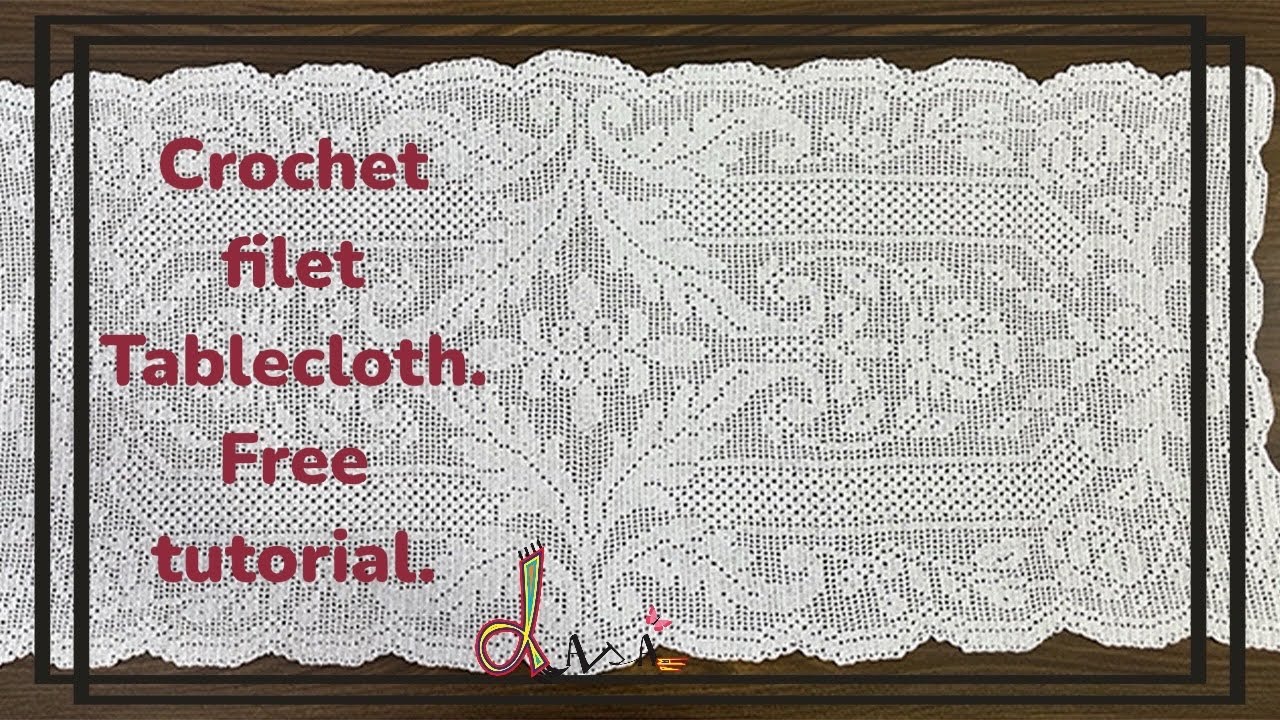 How to Crochet rectangle tablecloth P1  مفرش سفره كروشيه مستطيل كبير قطعة واحدة الجزء الأول