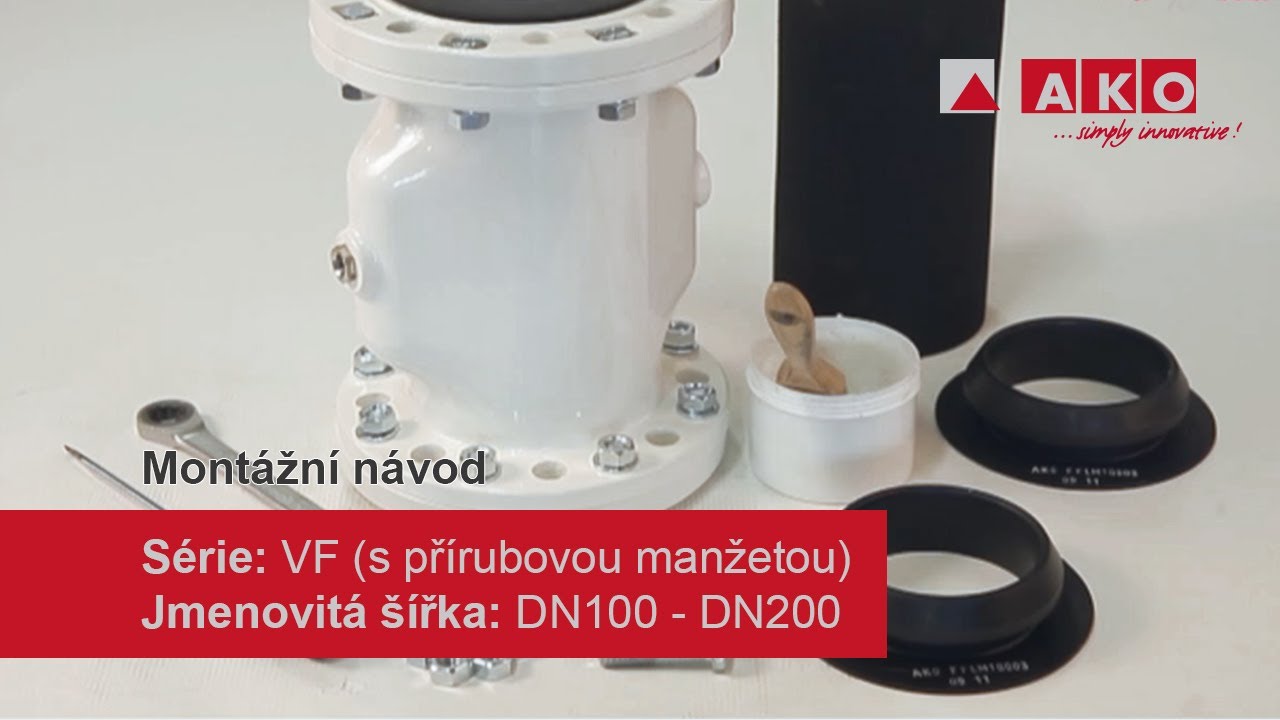 Montážní návod: Hadicový ventil AKO (pneumatický), série VF (FLM), DN100, DN125, DN150, DN200