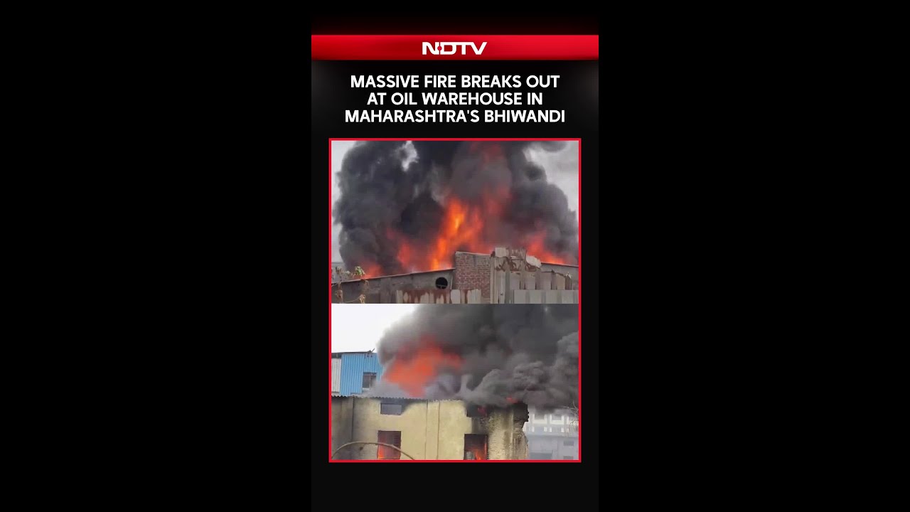 Maharashtra News | Massive Fire Breaks Out At Oil Warehouse In Maharashtra's Bhiwandi