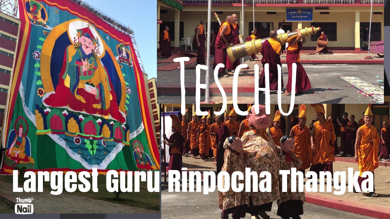 Guru  Rinpocha THANGKA// Tsechu //Namdroling monastery (Golden temple)