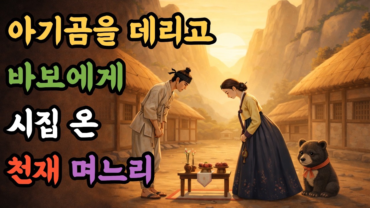 아기 곰을 데리고 바보에게 시집 온 천재 며느리 ㅣ 야담 설화 전래동화 수면동화 오디오북 옛날이야기