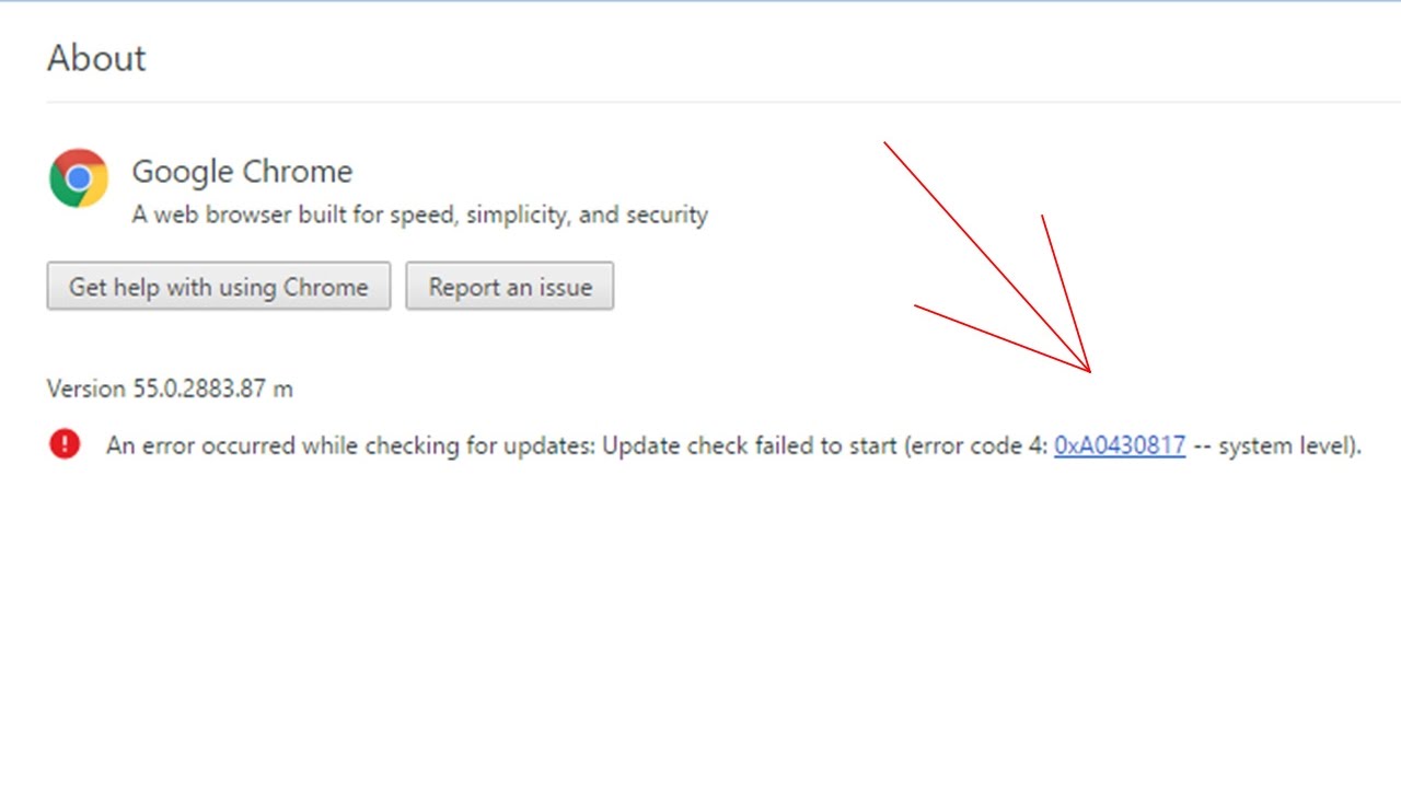 Fix An error occurred while checking for updates-error code 4:0xA0430817