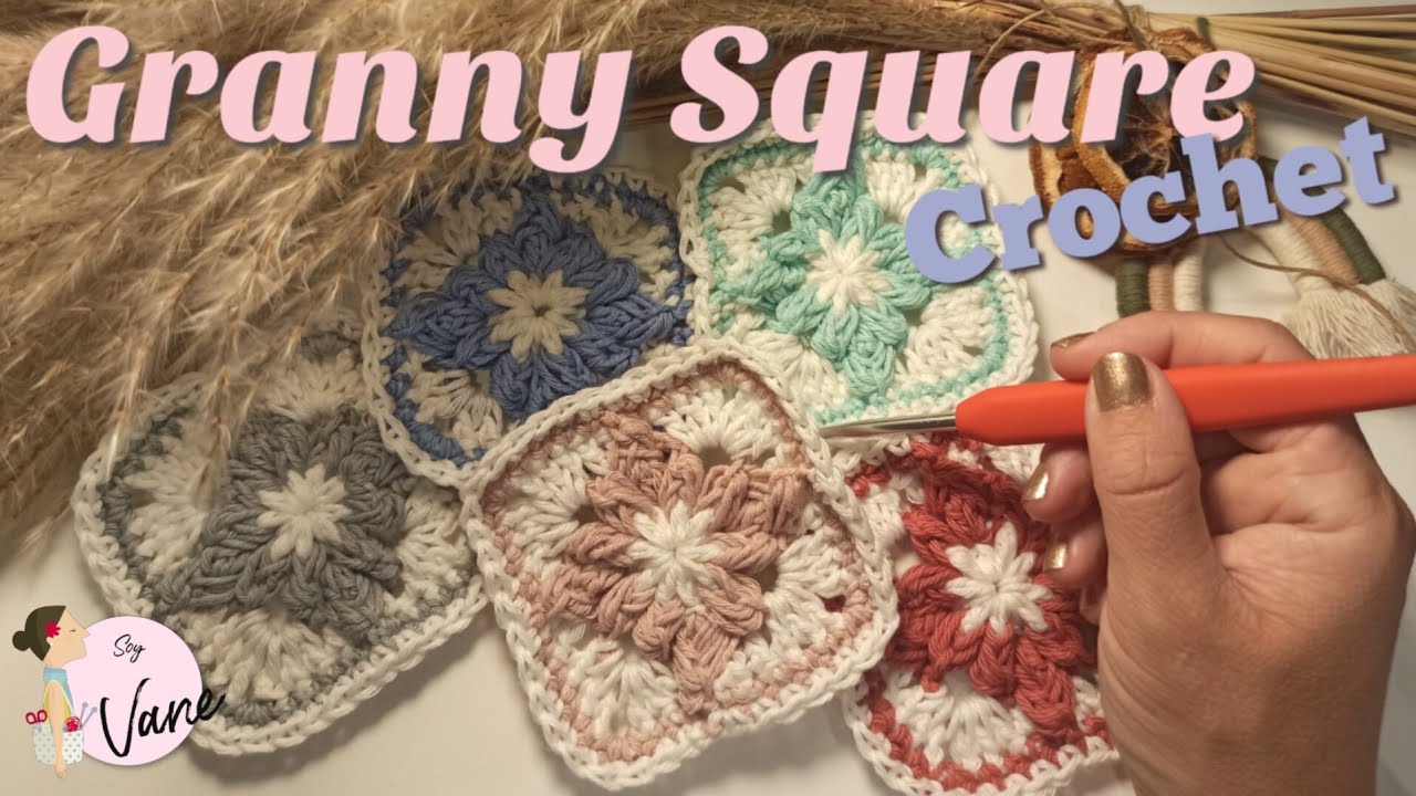Cómo hacer un Granny Square en forma de flor con relieve a Crochet , paso a paso🌸