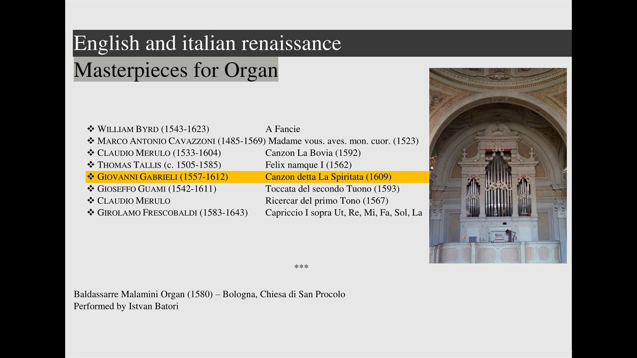 5 - GIOVANNI GABRIELI (1557-1612) Canzon detta La Spiritata (1609)