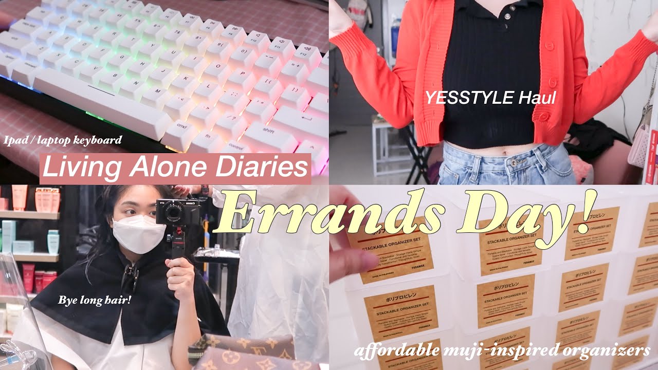LIVING ALONE DIARIES:errands day, getting a haircut, YesStyle Haul, V84 wireless mechanical keyboard